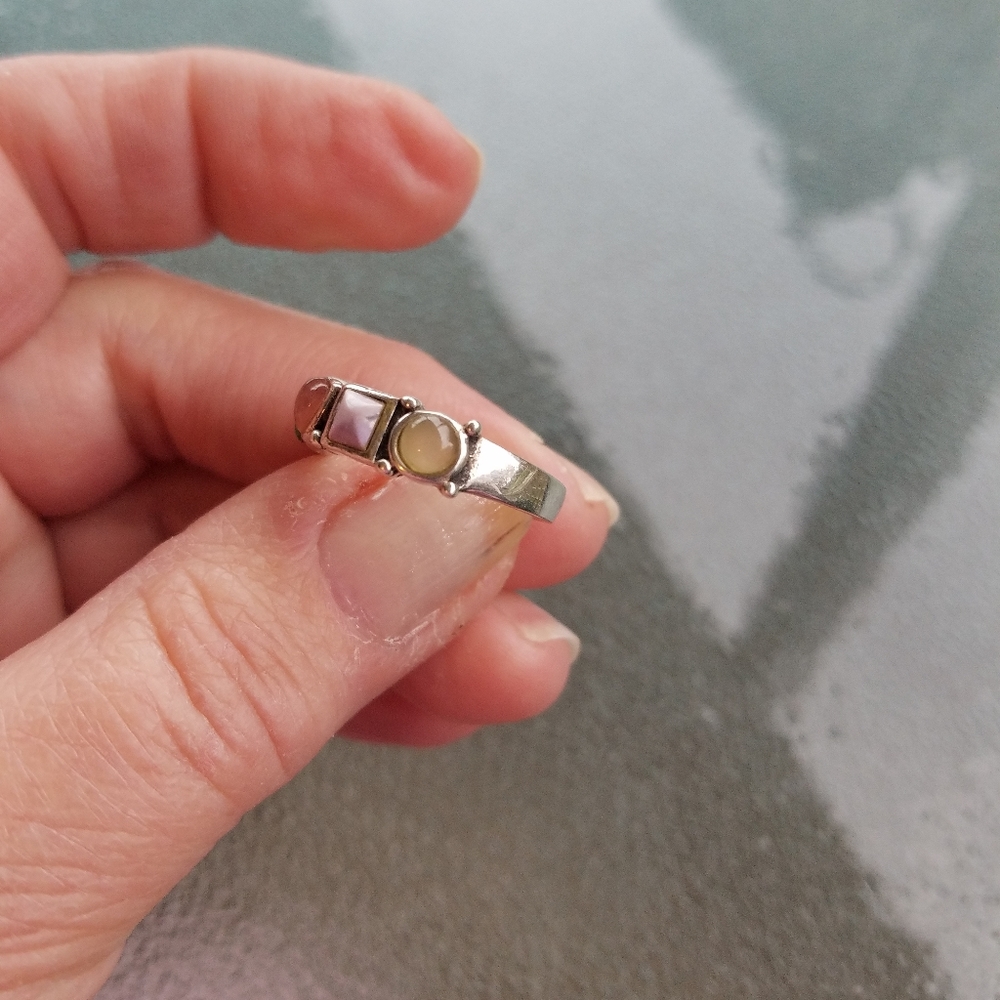 Sterling Silver Five Gemstone Ring - image 3